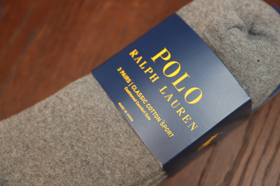 Polo Ralph Lauren лодыжки носки серый с черным логотипом - 3 упаковки размер XL - Изображение 2 из 4