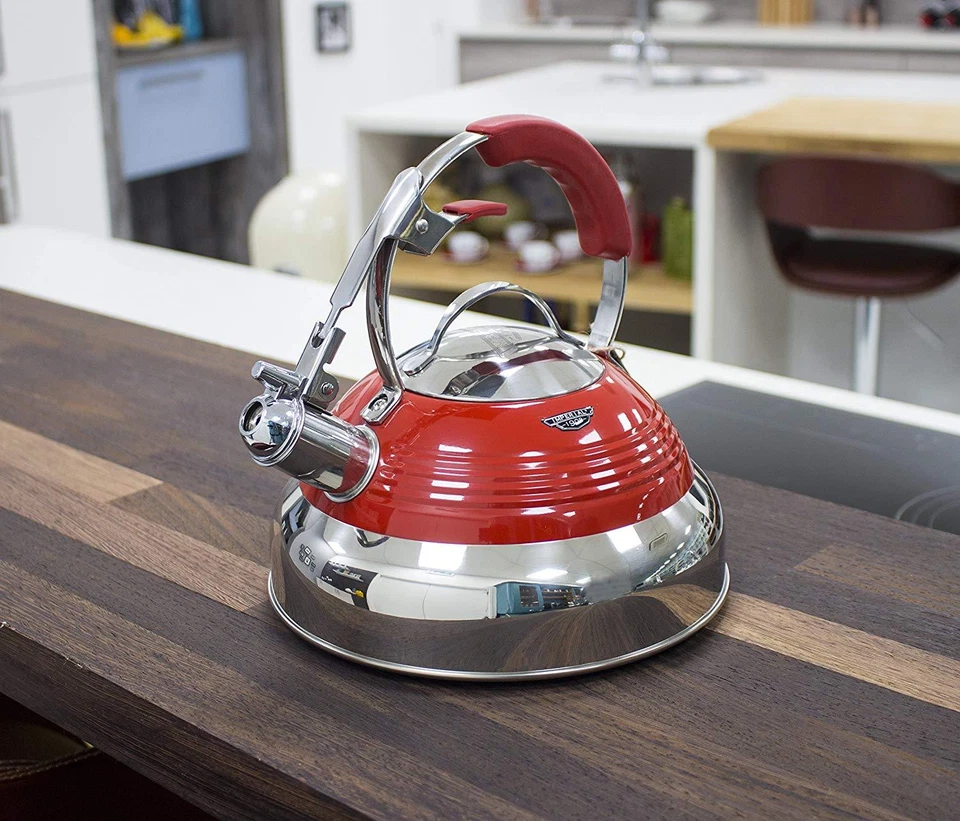Brand New Imperial 1908 Limited Edition Stove Top Ribbon Red Whistling Kettle 2L - Image 3 of 4