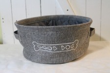 GOOD DOG FABRIC STORAGE BASKET, TOY BOX, DECOR ITEM COLLISABLE w/HANDLES