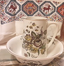 Weatherby Hanley Royal Falcon Ware Washstand Set Of Pitcher And Bowl
