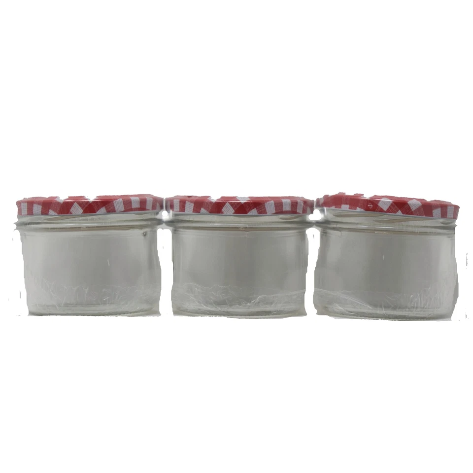 Bocal 235 ML Couvercle Rouge-Blanc Avec Twist-Off-Deckel 3 Bocaux - Photo 1/1
