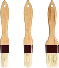 3pcs Pastry Basting Brushes, Oil Brush for Cooking Boar Bristle Brushes BBQ Bast