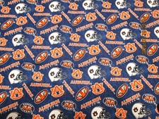AUBURN UNIVERSITY " TIGERS " SPORT DESIGN BRAND NEW 1/2 YARD 100 COTTON