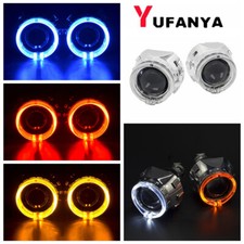 2.5 Hid Bixenon Projector Lens Red Blue Led Angel Eyes Turn Signals Retrofit