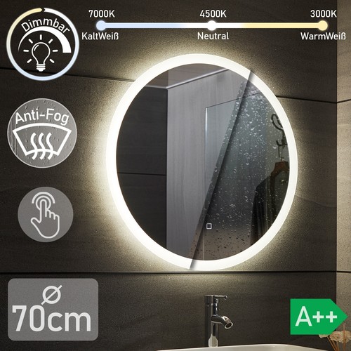 Aquamarin® Badspiegel LED Badezimmerspiegel Wandspiegel Lichtspiegel Bad - Bild 32 von 48