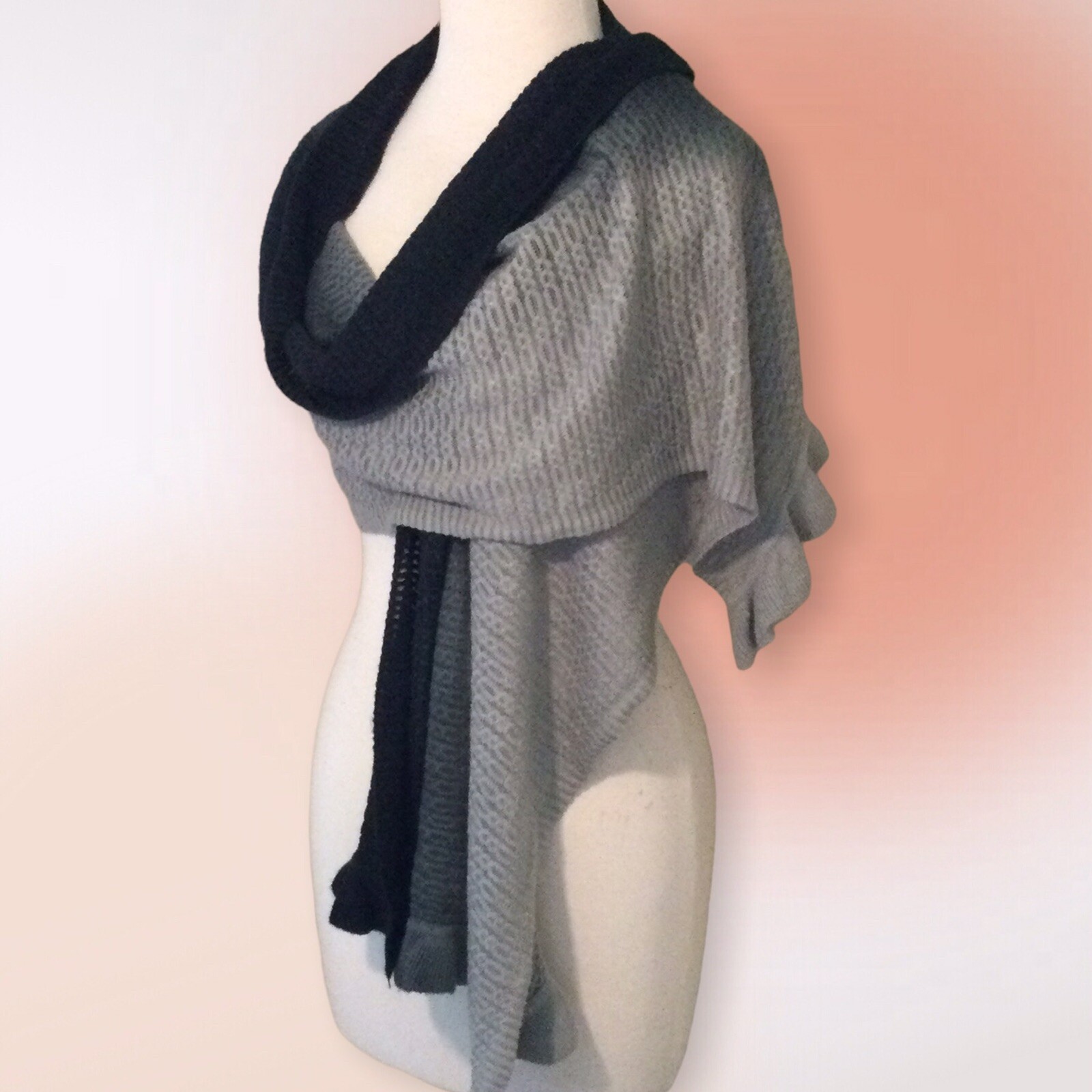Ruffled Ombré Colored Rectangular Knit Scarf - image 4