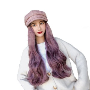 Ladies Wig Hats Long Hair Autumn And Winter Wave Style With Wig