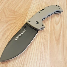 Cold Steel 4-Max Scout Folding Knife 4" AUS-10A Steel Blade Dark Earth Griv-Ex