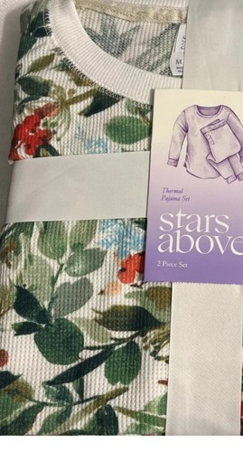 Stars Above Women's Thermal 2pc long sleeve top & pant berry white Pajama Set,XL - Picture 3 of 4