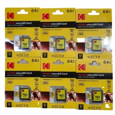 5 LOT  Kodak 64GB TF Micro SDXC Memory Card UHS-I U1 V10 A1 Class (10) with aptr
