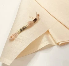 Wichelt - Permin Cross Stitch 30 count linen Ivory pale yellow 18" x 27" Denmark