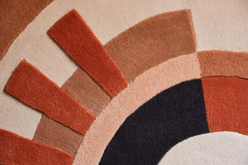 Indian Oval shape Art Deco Rugs Bohemian Hand Tufted Rug For the Best Minimalist - Image 4 of 4