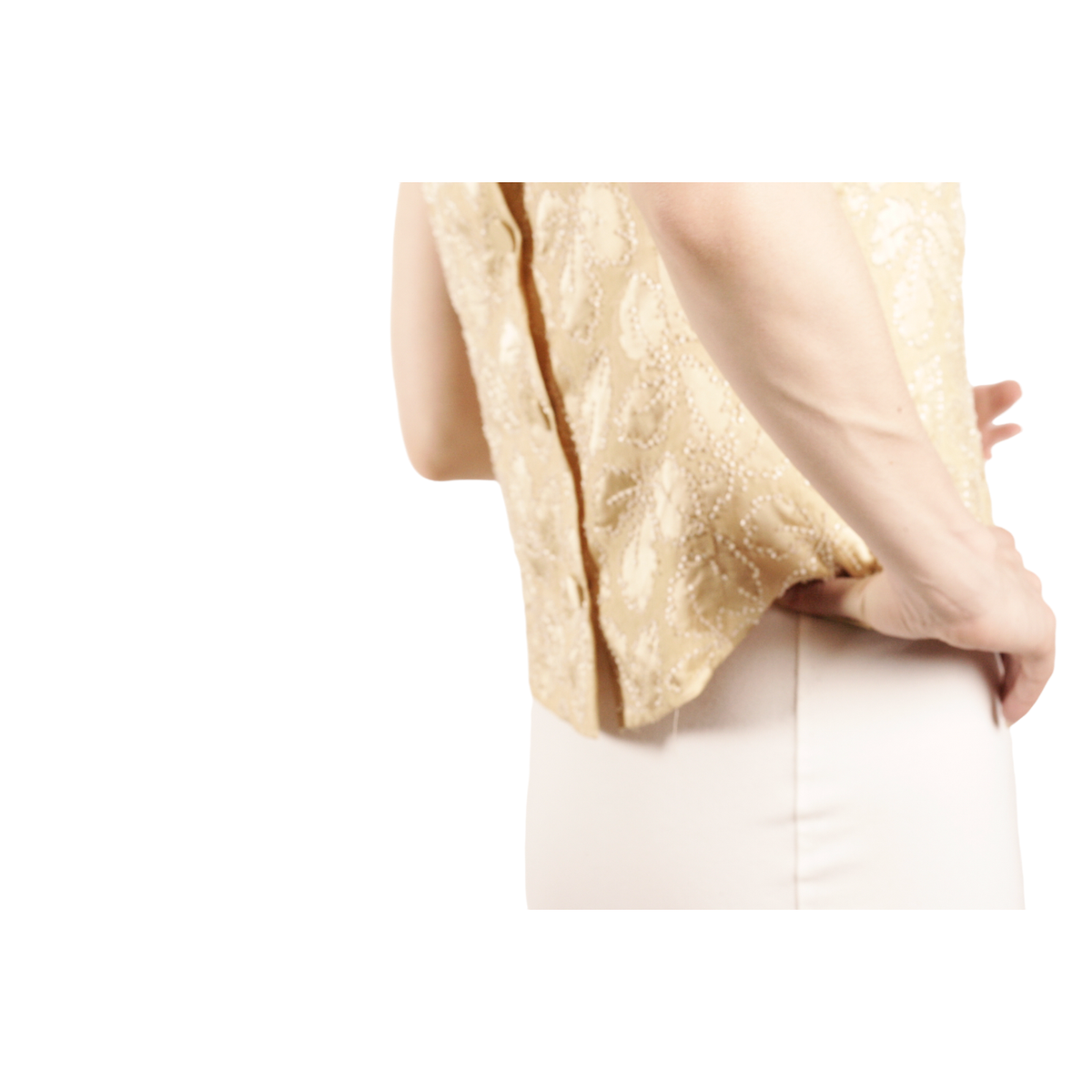 Débardeur Soie Perlé Banana Republic - Taille S, Couleur Or - Style Y2K Années 2000, état Très Bon