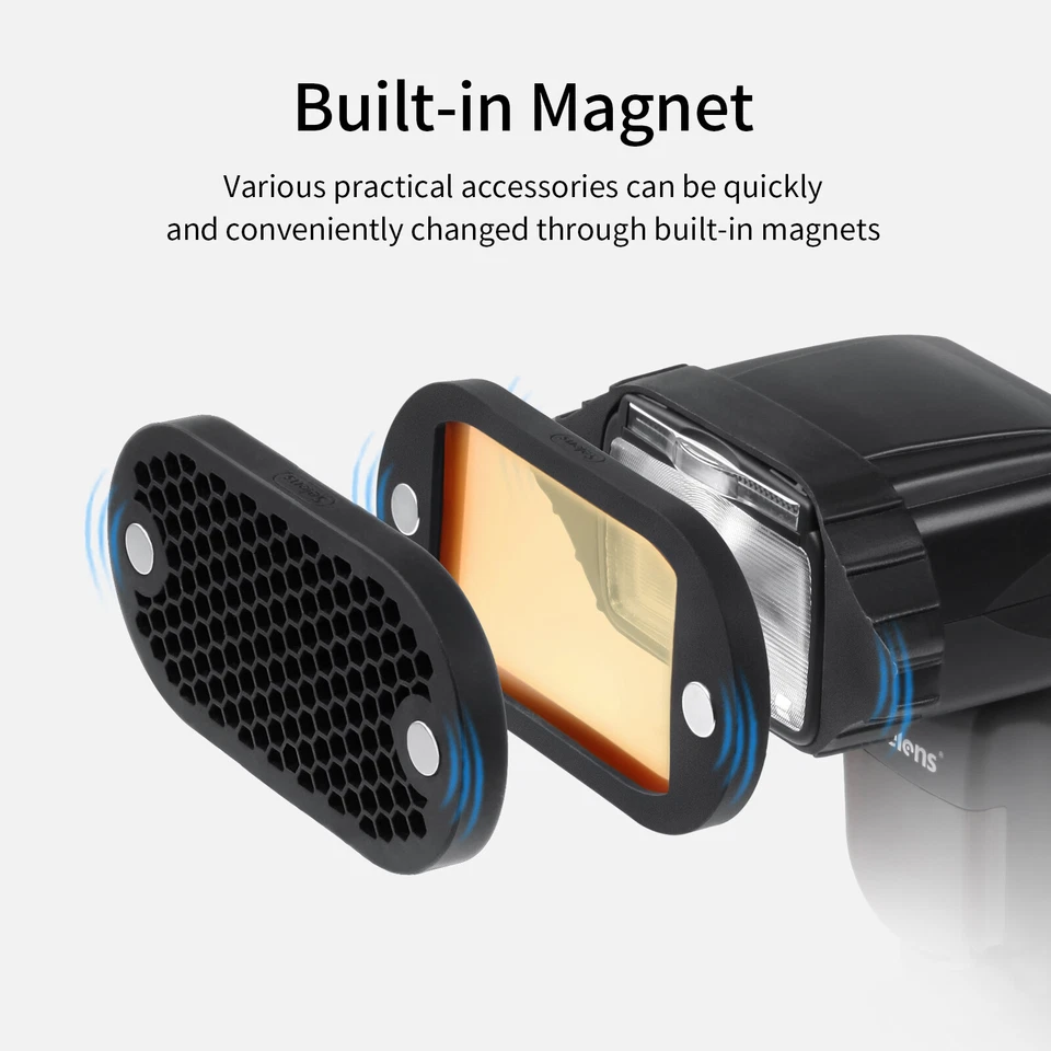 Selens Magnetic Flash Modifier Bounce Diffuser Grip Snoot Colours Gel Filter - Image 3 of 4