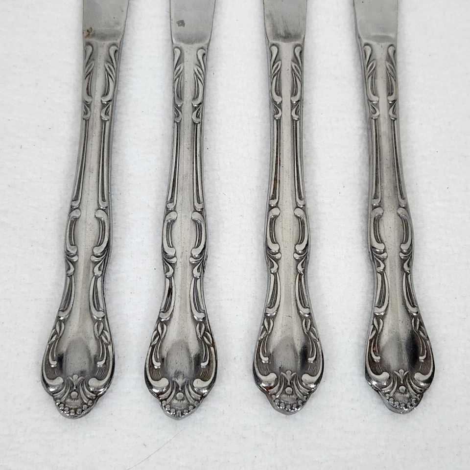 Cuchillos de mantequilla cubiertos de acero inoxidable Rockingham vintage Imperial International 4 MCM Foto 2 de 4