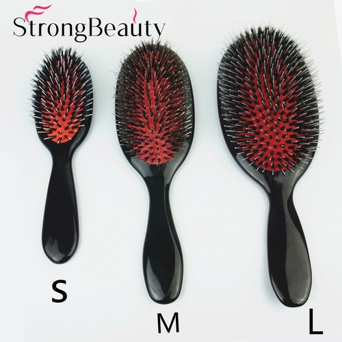 Boar Bristle Hair Brush Comb Hair Extensions & Wigs Handle Hair Tangle - Picture 8 of 9