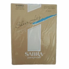 Sabra Pantyhose Off White Fits 5'- 5'10" 100-150 lbs Sheer Leg Reinforced NOS
