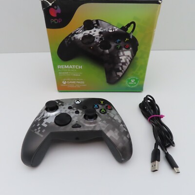 PDP Rematch 049-023 Glitch Black Advance Wired Controller For Xbox
