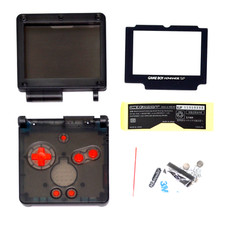 GBA SP Game Boy Advance SP Replacement Housing Shell Screen Lens Clear BLACK 