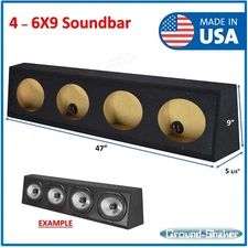 4 - 6X9" sound bar sealed speaker box 6X9 sub box Ground shaker Enclosure