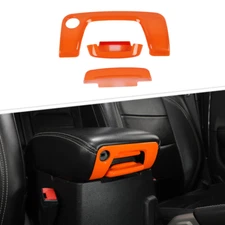 Center Armrest Storage Box Switch Cover Accessories For Wrangler JL JT 18+Orange