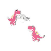 Dinosaurier Ohrringe 925 Silber - Kinder MäDchen Dino Ohrstecker Schmuck Pink