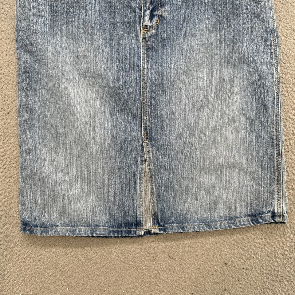 De Colección Y2K No Boundaries Denim Lápiz Recto Frontal Abertura MIDI Falda Junior Talla 11 Foto 2 de 4