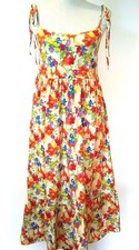Asos NWT Womens Bright Floral Print Spaghetti Strap Summer Midi Dress Size US 6