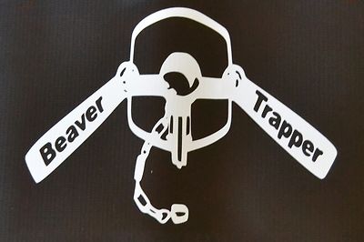 White Vinyl Beaver Trapper Dble Longspring #111 4x6 traps trap trapping