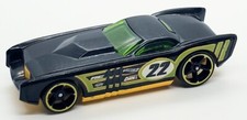 2015 HOT WHEELS THE GOV'NER #22 BLACK 3 1/8" DIECAST RACE CAR W/ GREEN & YELLOW