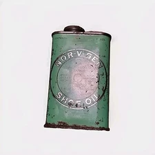 Vintage Nor-V-Gen Shoe Oil 7 OZ TIN CAN NORWEGIAN LEATHER CO MANKATO, MN EMPTY 