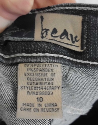 Beau Jean Size 10 NWT Skinny Cotton Blend Dark Wash Boot Cut Embellished Pockets - Picture 11 of 12