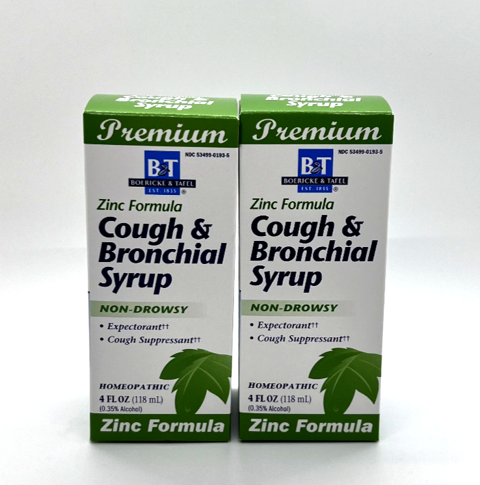 BT Cough & Bronchial Syrup Zinc Formula Homeopathic Exp 3/24 2PACK x 4