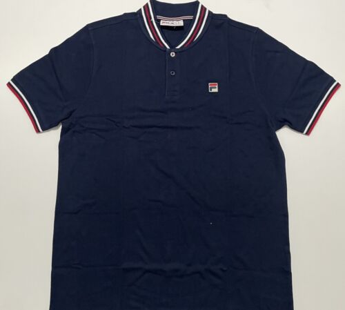 FILA Men's Volley Baseball Collar Polo Shirt Short Sleeve Cotton Jersey XS-4XL - Picture 3 of 37