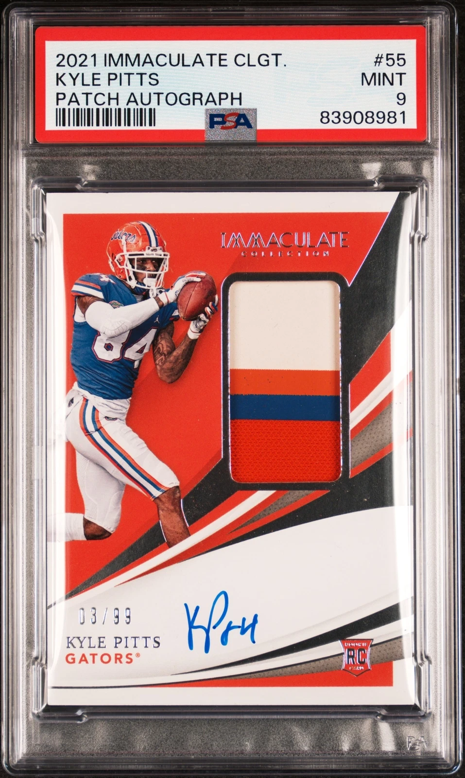 Kyle Pitts Panini Immaculate Collection Collegiate #55 Patch Autograph