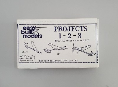 Easy Built Models Projects 1-2-3 Model Airplane Kit Balsa