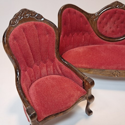 Miniature Dollhouse Furniture Victorian Living Room Set Couch Two Chairs 1:12 - Picture 5 of 6