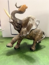 RARE Large Elephant Figurine Safari Decor Raised Trunk Lodge Wildlife Statue 9  