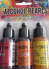Ranger Alcohol Inks PEARLS #1 3 Pack Dye & Pigment Based TANK65517 #1