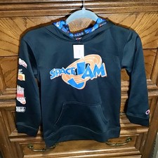 NWT Champion Space Jam Black Hooded Sweatshirt Size M