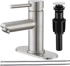 Brushed Nickel Bathroom Faucets Stainless Steel Single Handle
