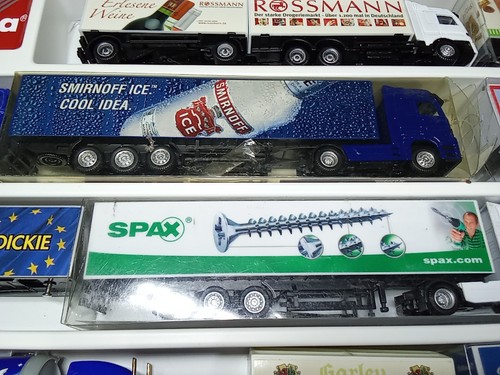J964 Herpa H0 1:87 Mercedes MAN 21 Stück Vitrine Biertruck Lkw Modell-Truck - Picture 11 of 17