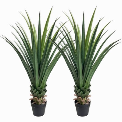 120 cm Large Artificial Agave Spike 2 Pcs Fake Plant for Home Patio Garden Decor