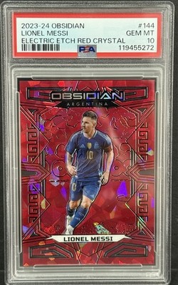 OBSIDIAN LIONEL MESSI ユニフォームカード 2023-24 Panini Obsidian Argentina Lionel Messi Red Crystal Jersey
