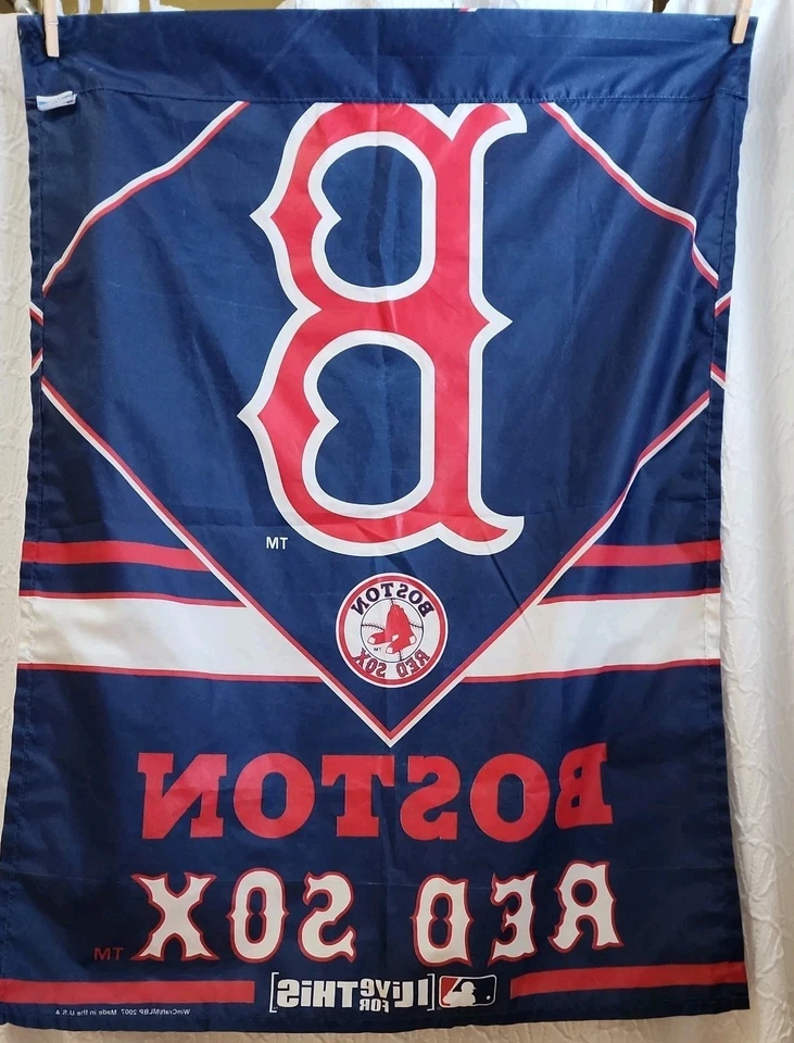 Boston Red Sox Flag Large 36x27 Flagpole Sleeve Made In USA Logo Outdoor (C-27) - Image 4 of 4