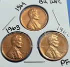 🔥1962 1963 1964 P Lincoln Wheat Penny Gem Bu Unc ✨PROOF✨