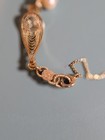 Vintage AMCO 14k Gold Filigree Filled Link Bracelet w/ Cultured Pearls. — photo 6