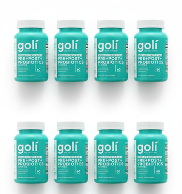 (9 pack) Goli Nutrition World's First 3-in-1 Pre+Post+Probiotics Gummies 540 pc.