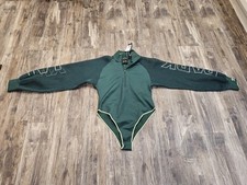 Women's Adidas X Ivy Park 1/2 Zip Green Mesh Bodysuit Beyonce Sz Large BRAND NEW