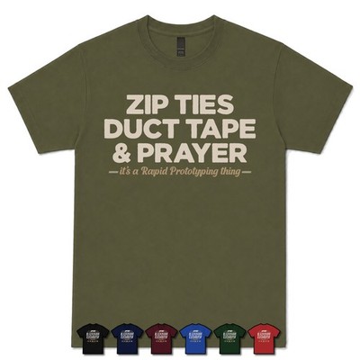 ZIP TIES KLEBEBAND & GEBET PROTOTYPING INGENIEUR T-SHIRT Automobiltechnik